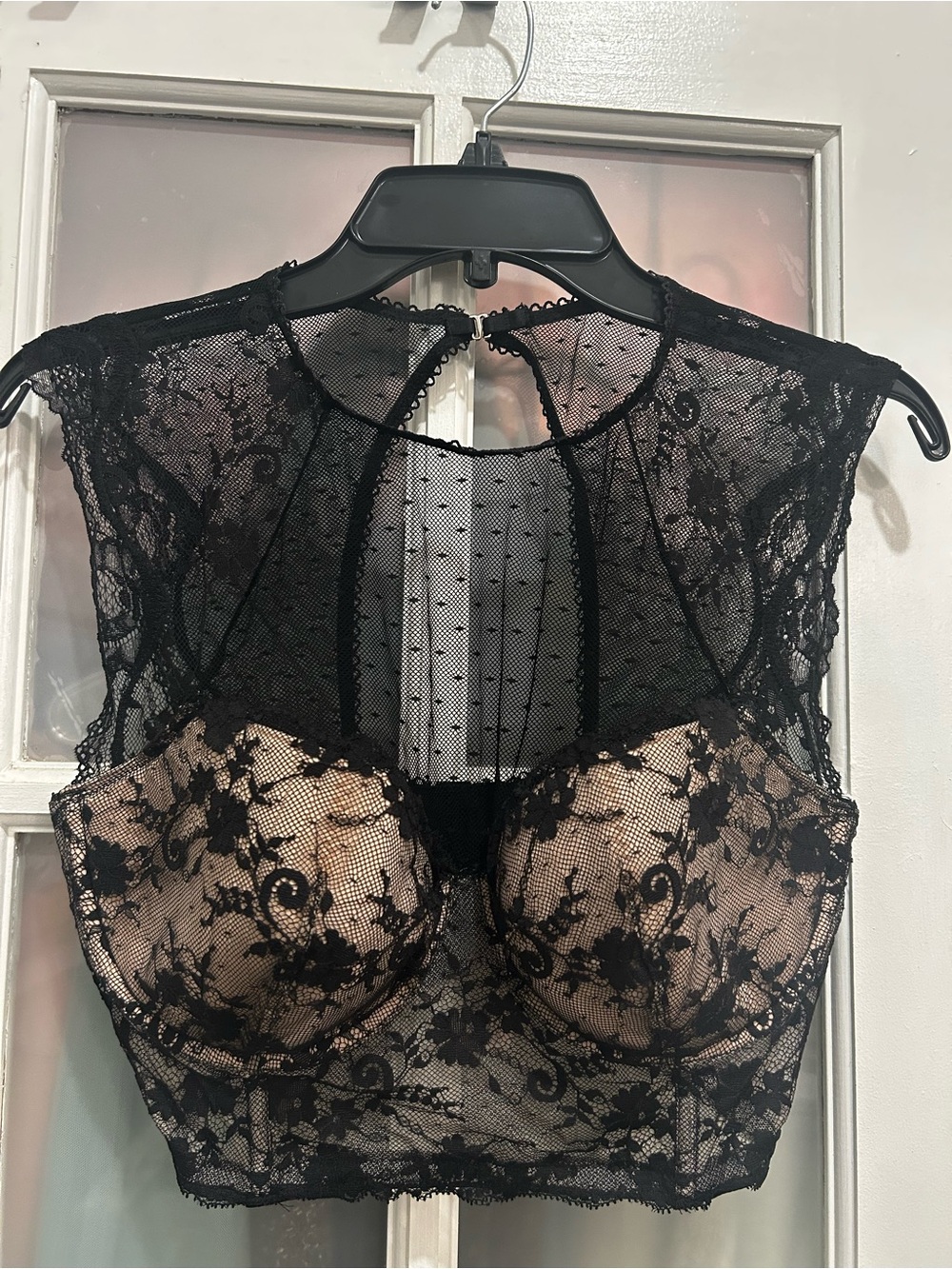 NEW! Victoria’s Secret Dream Angels Lined Demi Black Lace Bra Top Size 36DD